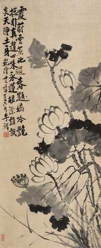 李鱓（款） 花鸟 立轴